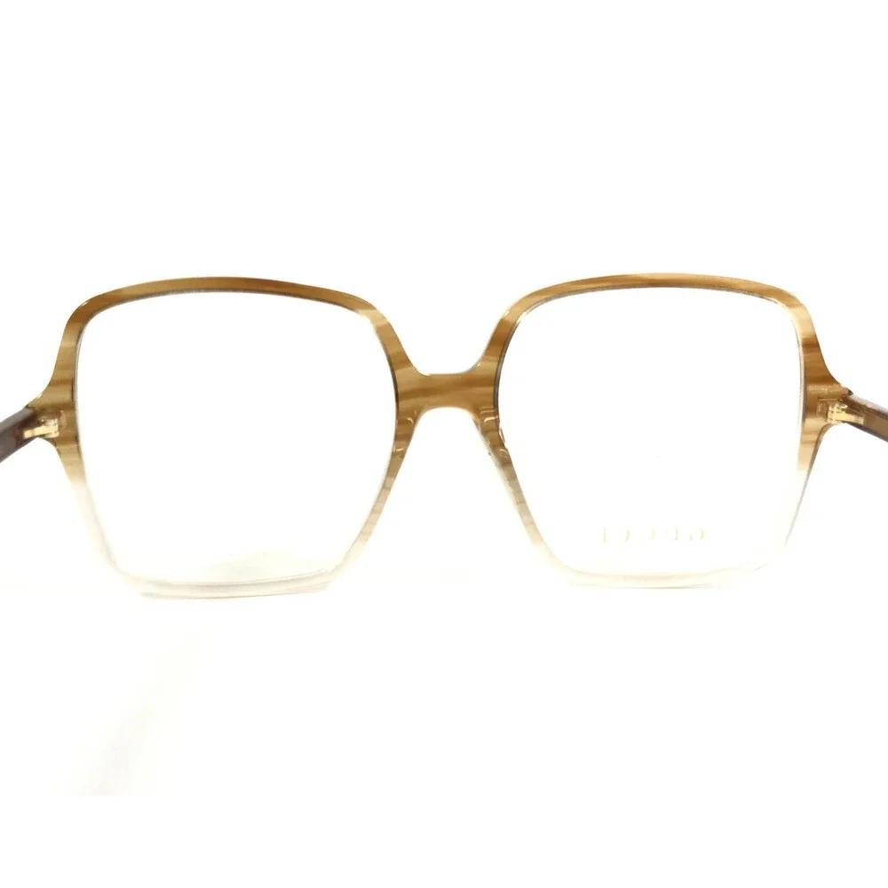 Gucci Eyeglasses Frames GG1003O 003 Striped Brown Fade Square Full Rim 53-16-140